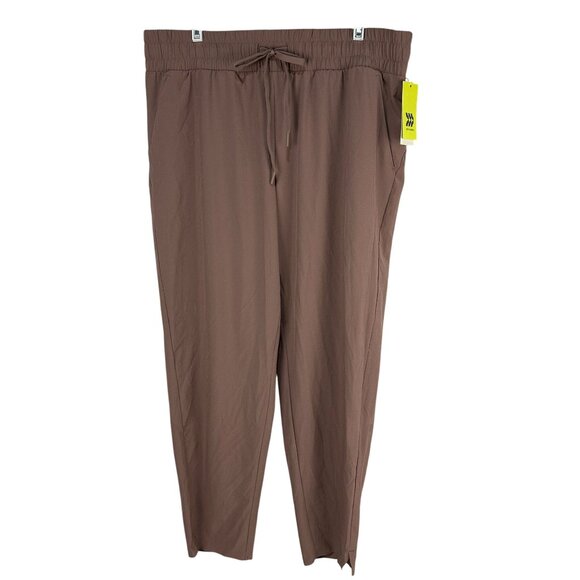 All In Motion High-Rise Woven Pants Women’s Large Drawstring Waist Brown - Picture 1 of 13
